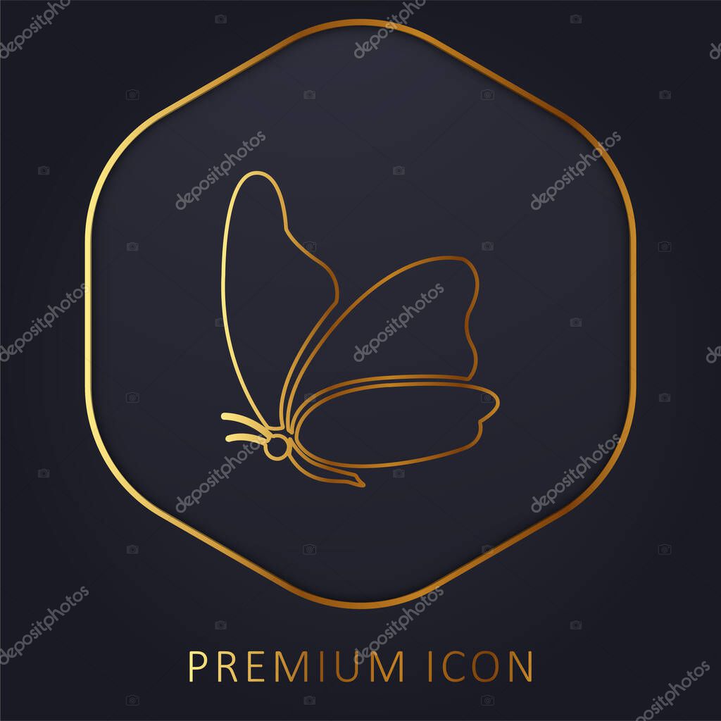 Big Wing Butterfly golden line premium logo or icon