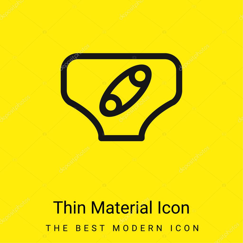 Baby Diaper Outline With Security Pin In The Front minimal bright yellow material icon