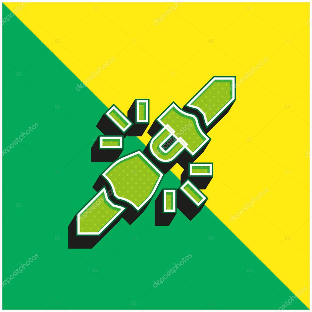 Belt Green and yellow modern 3d vector icon logo