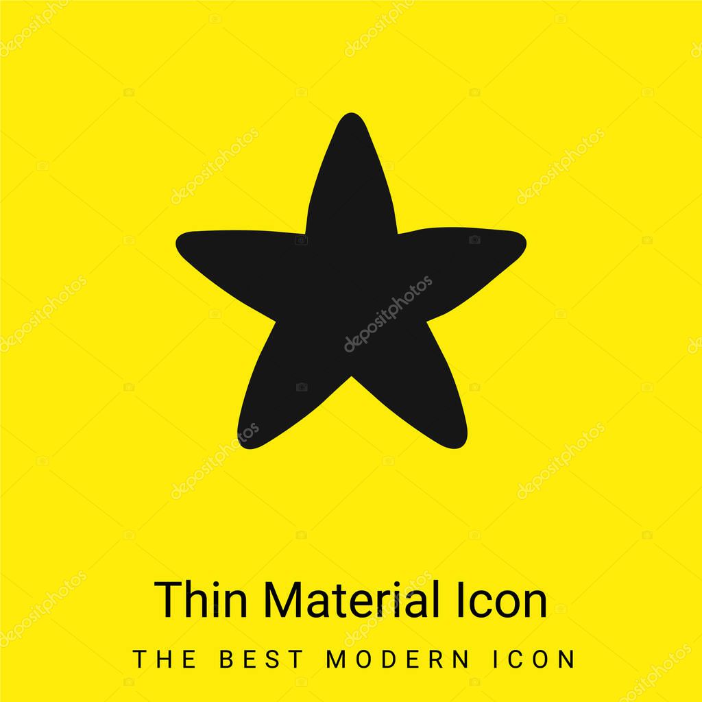 Black Rounded Star minimal bright yellow material icon