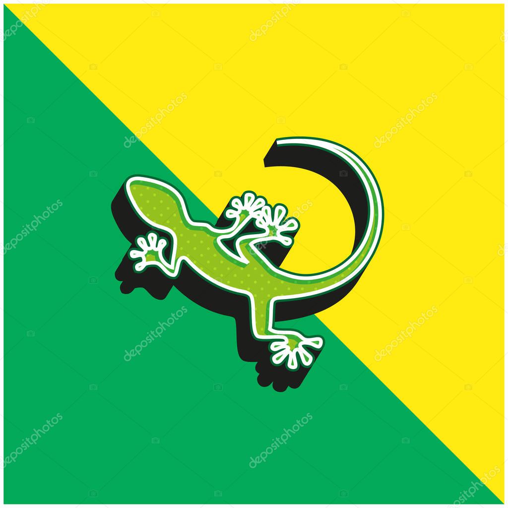 Animal Green and yellow modern 3d vector icon logo