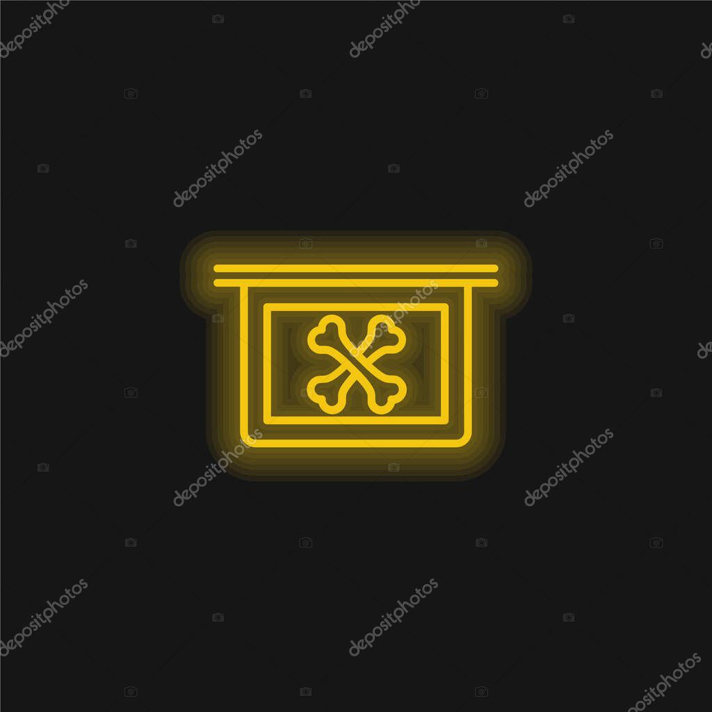 Bones X Ray Vision yellow glowing neon icon