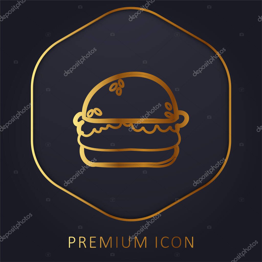 Bread golden line premium logo or icon