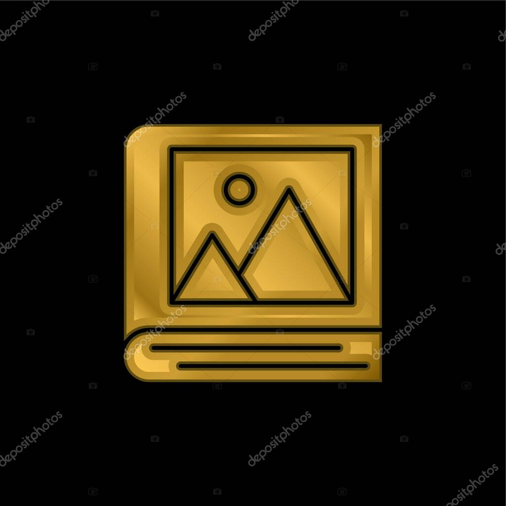 Album gold plated metalic icon or logo vector