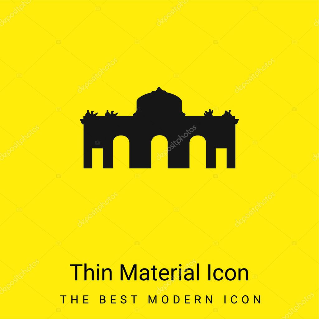 Alcala Gate Spain minimal bright yellow material icon