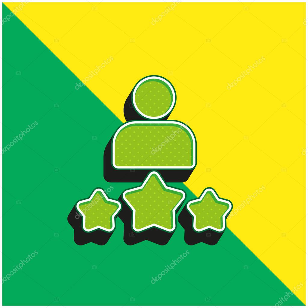 Best Employee Green and yellow modern 3d vector icon logo