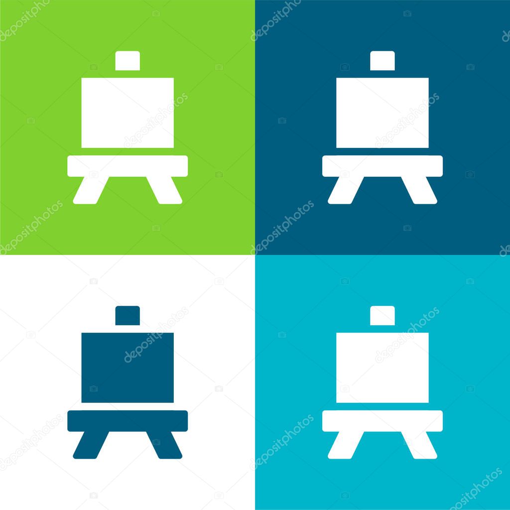 Art Board Flat four color minimal icon set