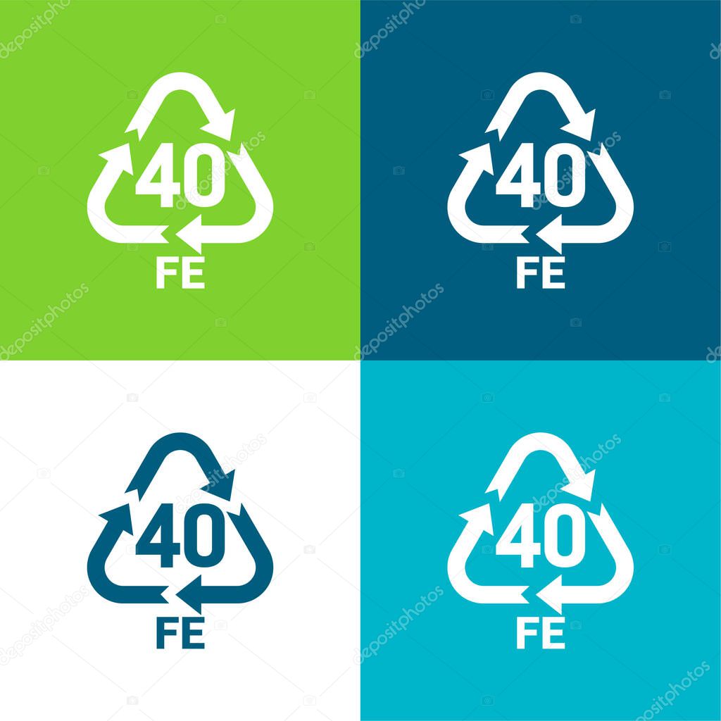 40 FE Flat four color minimal icon set