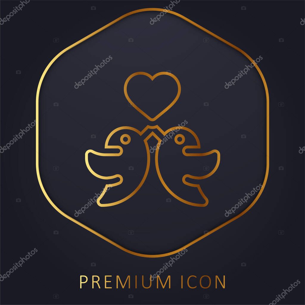 Birds golden line premium logo or icon