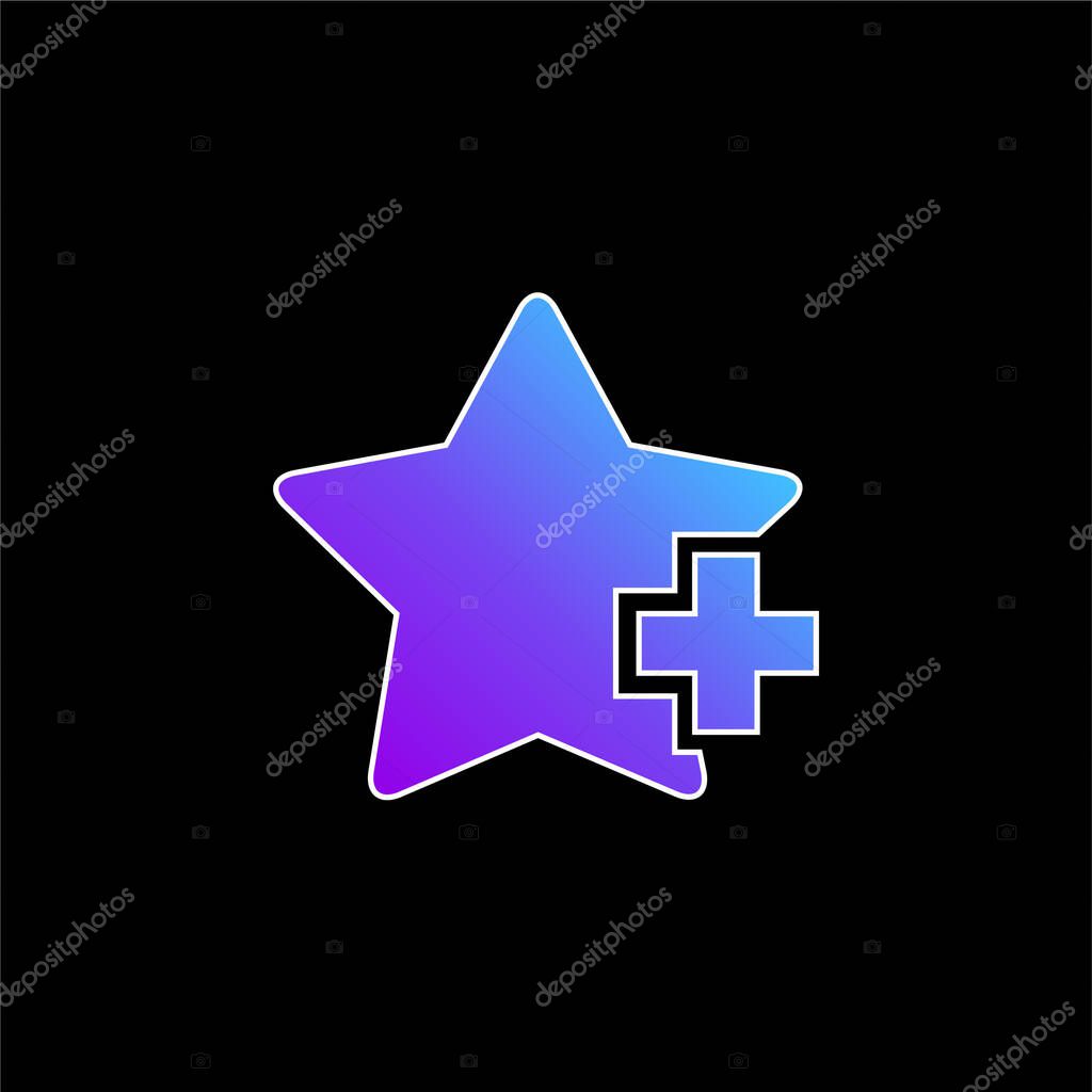 Add A Star Interface Symbol blue gradient vector icon