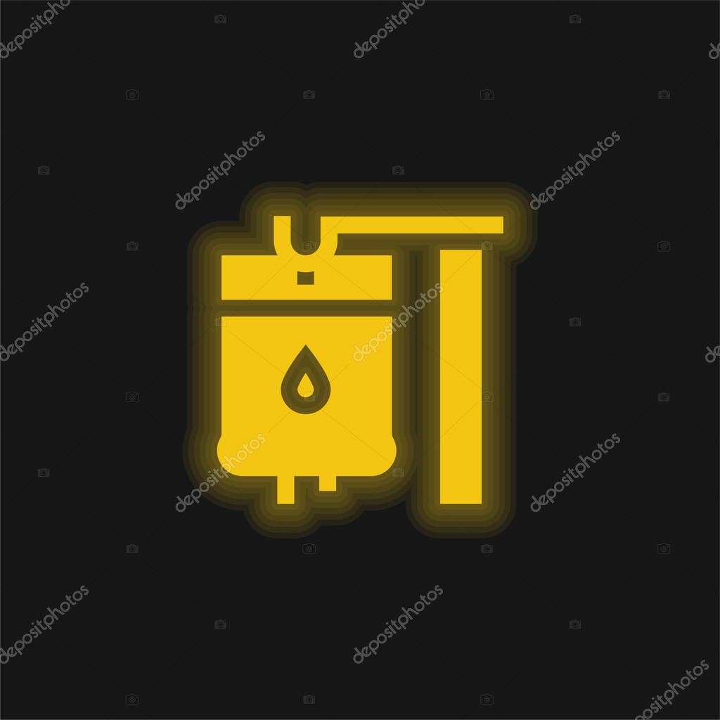 Blood yellow glowing neon icon