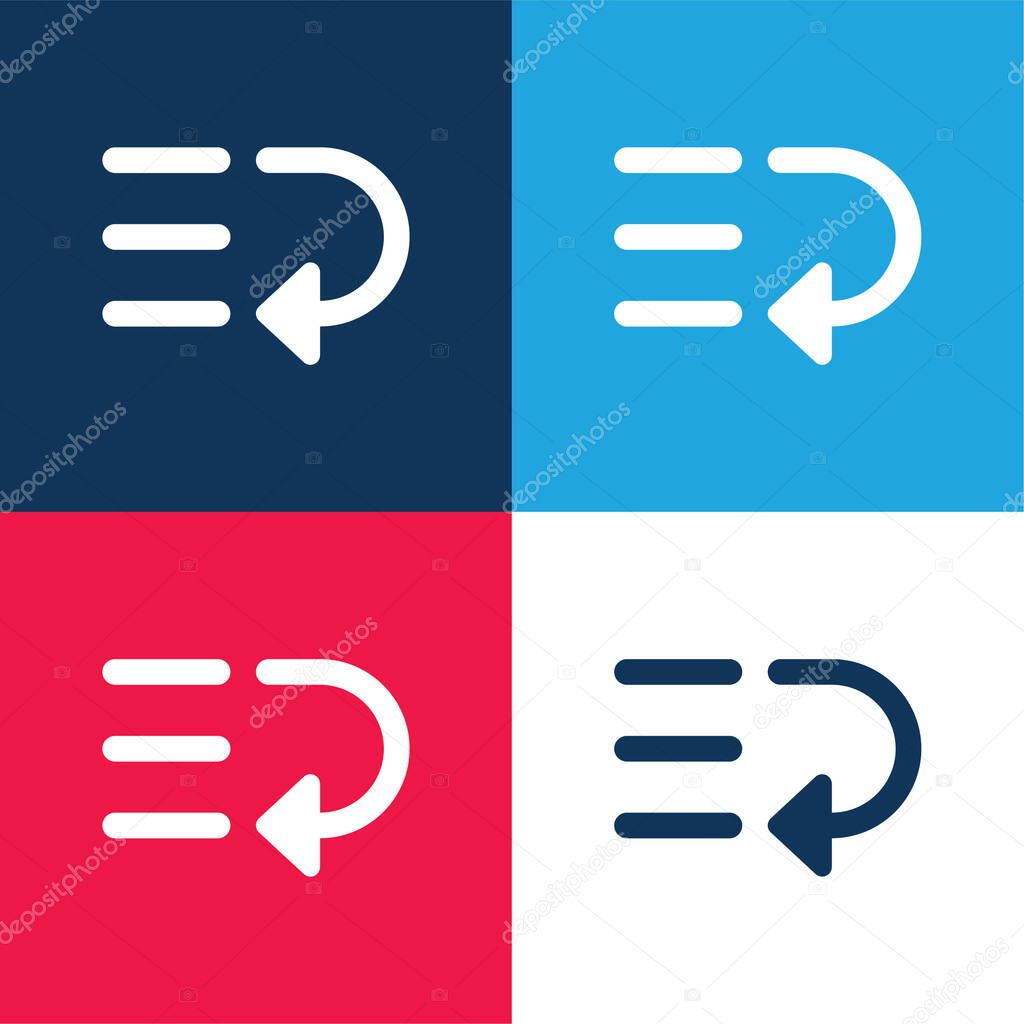 Bottom blue and red four color minimal icon set