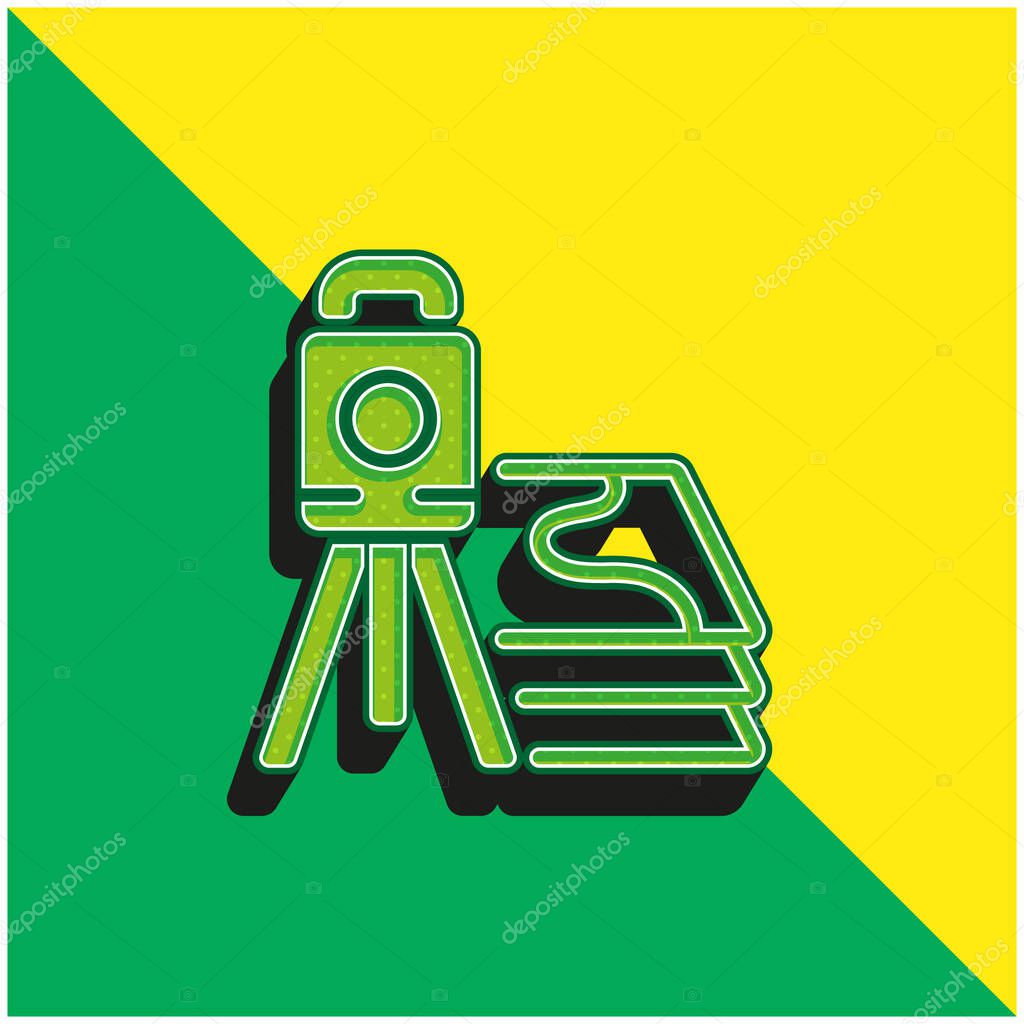 3d Scanner Green and yellow modern 3d vector icon logo