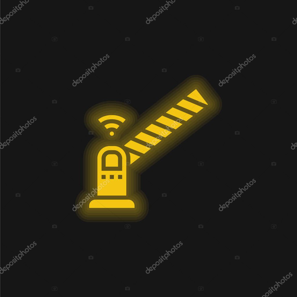 Barrier yellow glowing neon icon