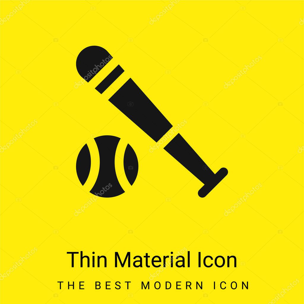 Baseball Bat minimal bright yellow material icon
