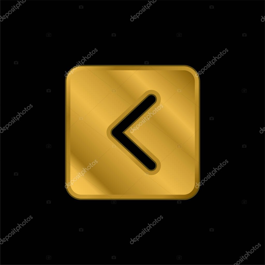 Bracket gold plated metalic icon or logo vector