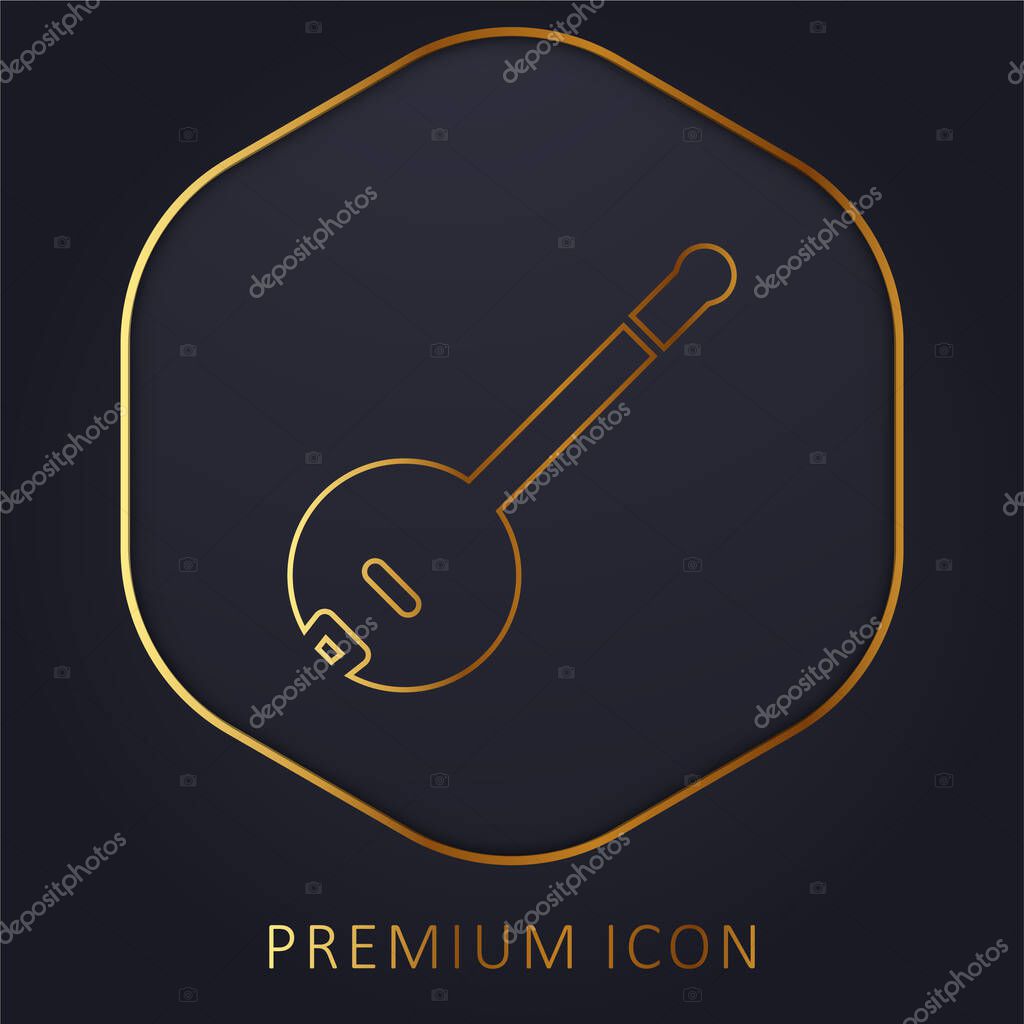 Banjo golden line premium logo or icon