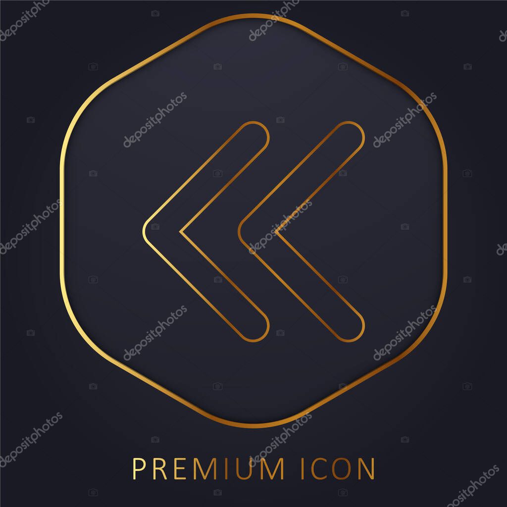 Arrowheads Of Thin Outline To The Left golden line premium logo or icon