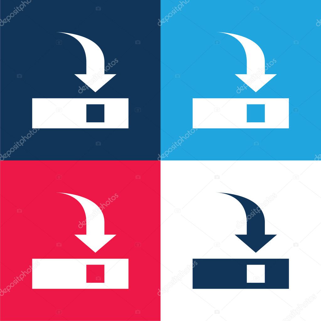 Add Dock blue and red four color minimal icon set