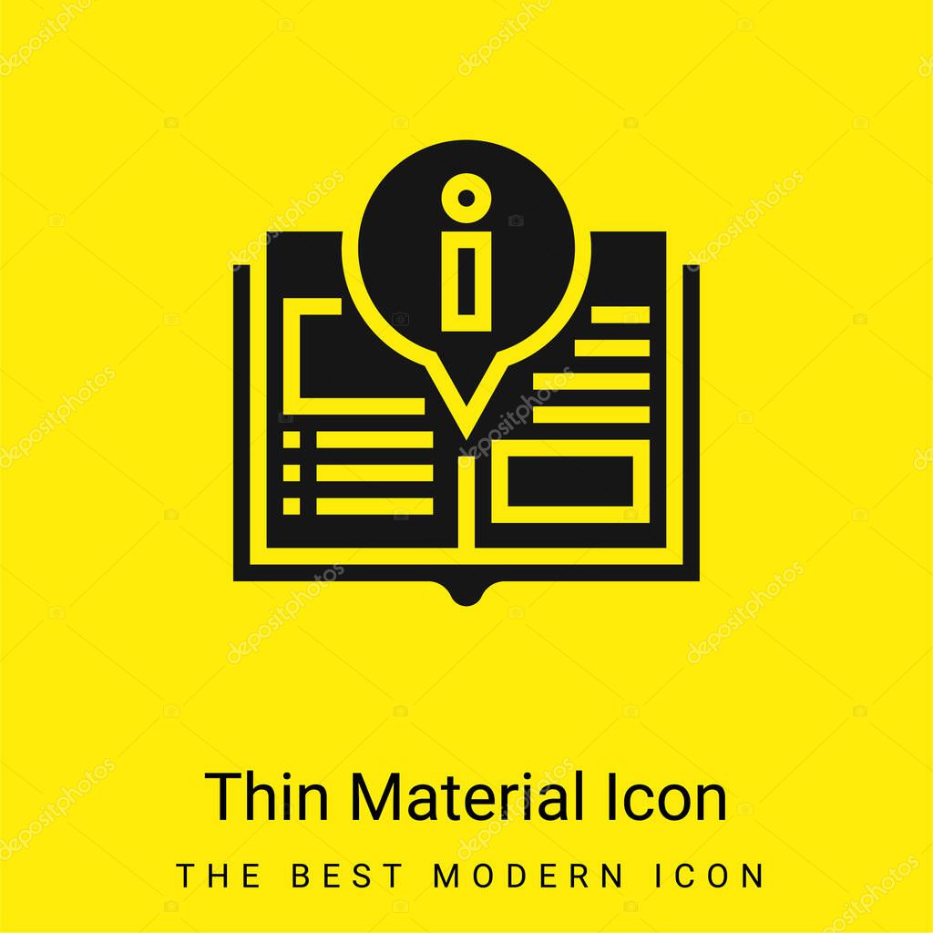 Book minimal bright yellow material icon