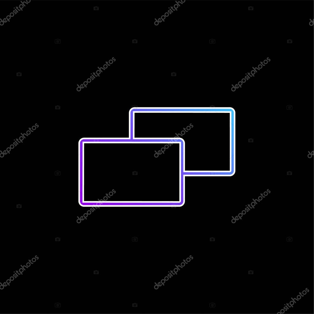 2 Squares blue gradient vector icon