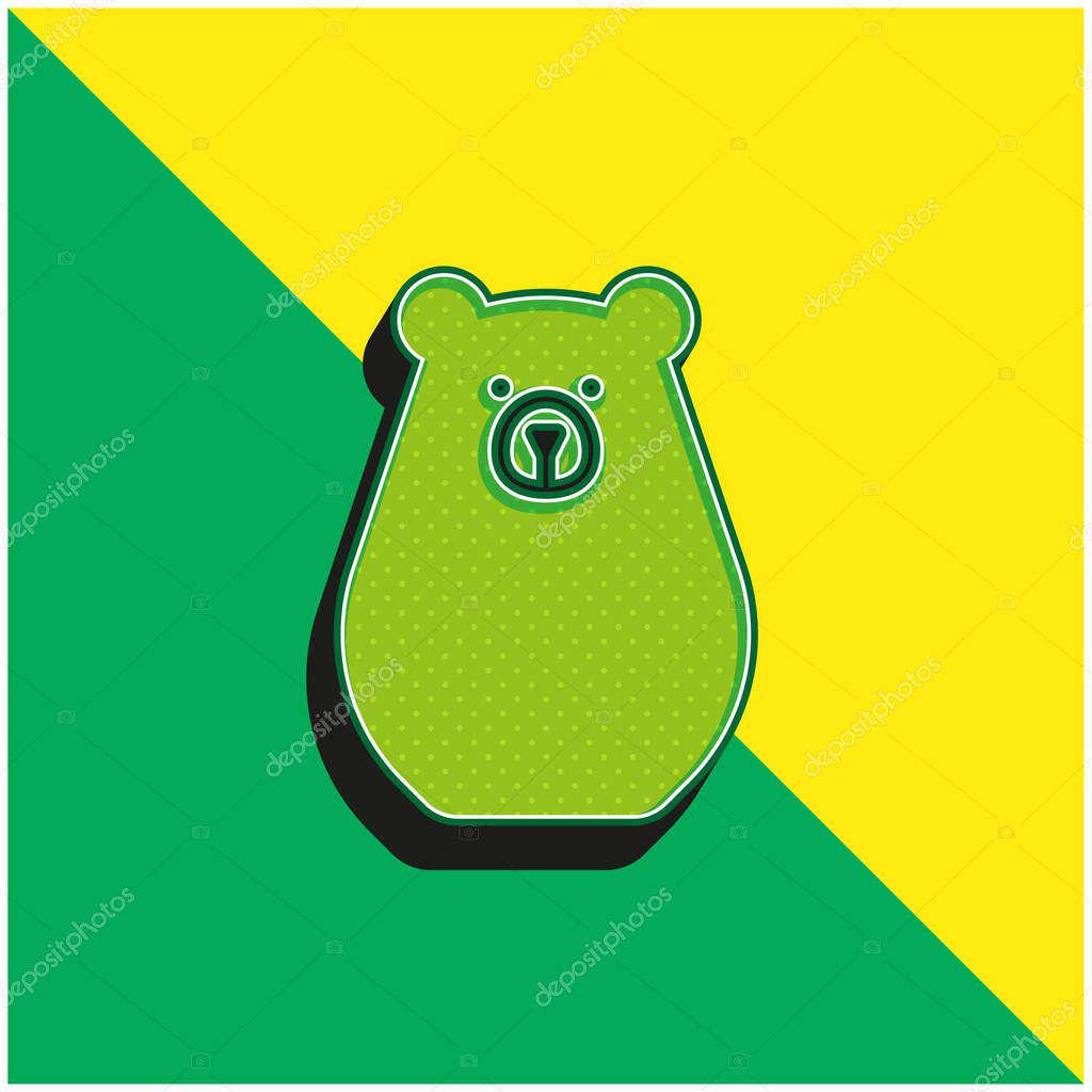 Bearbot Green and yellow modern 3d vector icon logo