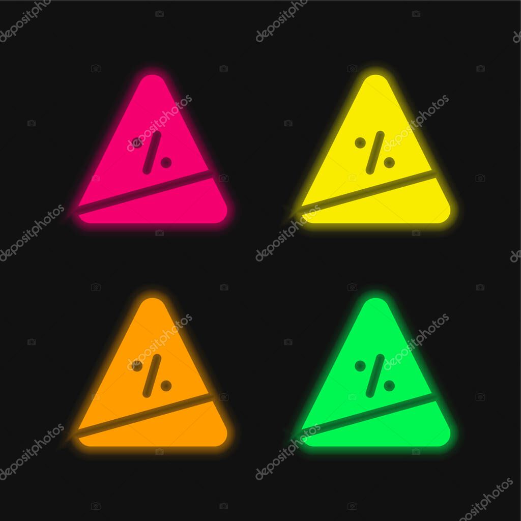 Ascent four color glowing neon vector icon