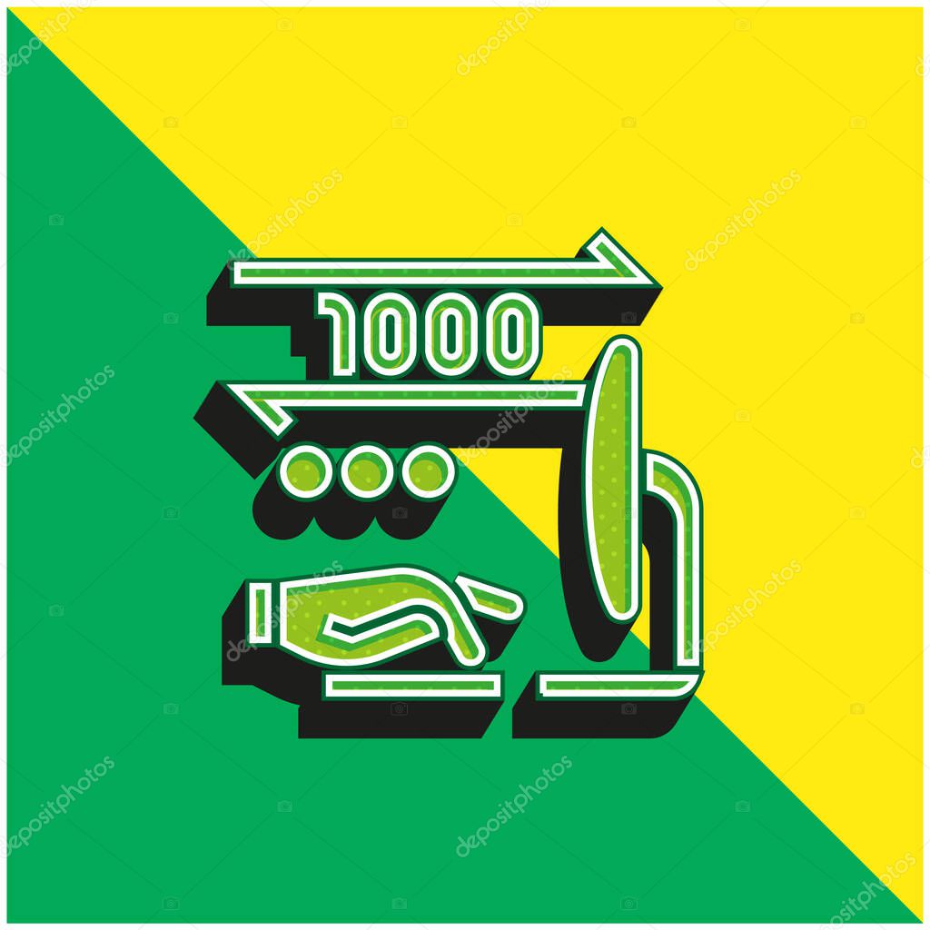 Binary Green and yellow modern 3d vector icon logo