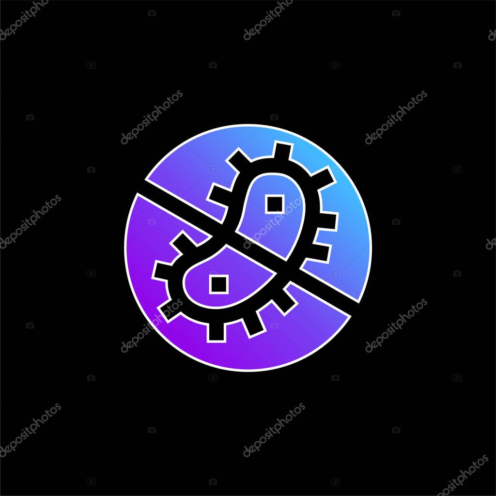 Bacteria blue gradient vector icon