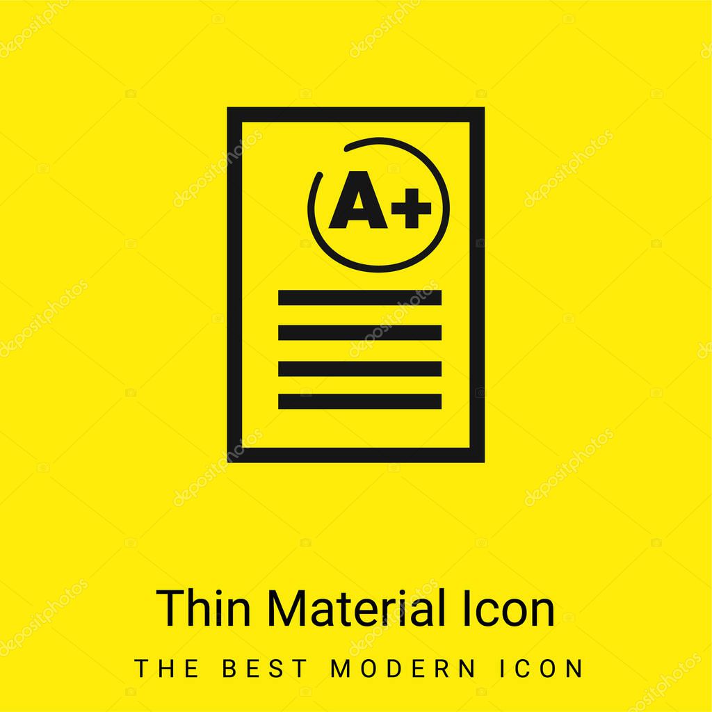 A Best Test Result minimal bright yellow material icon