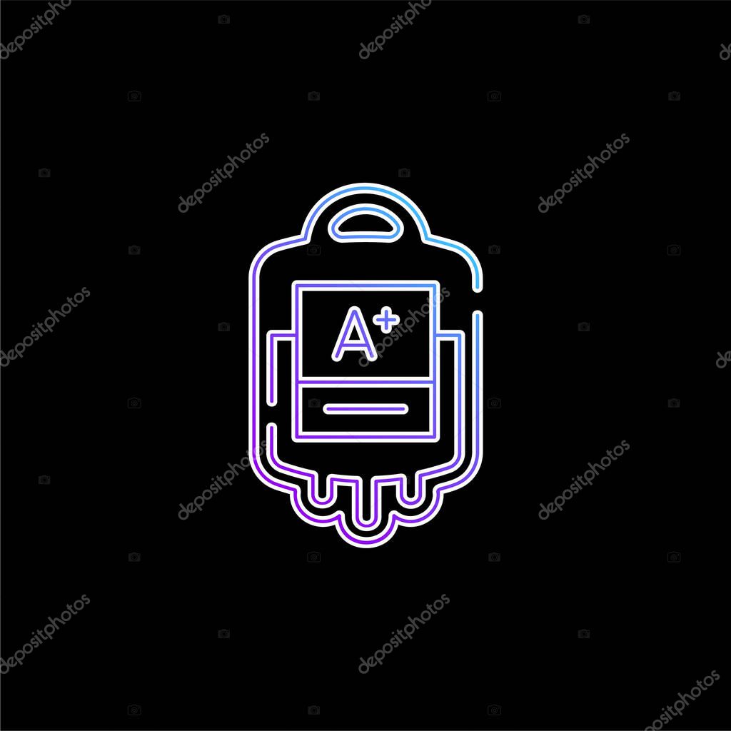 Blood Bag blue gradient vector icon