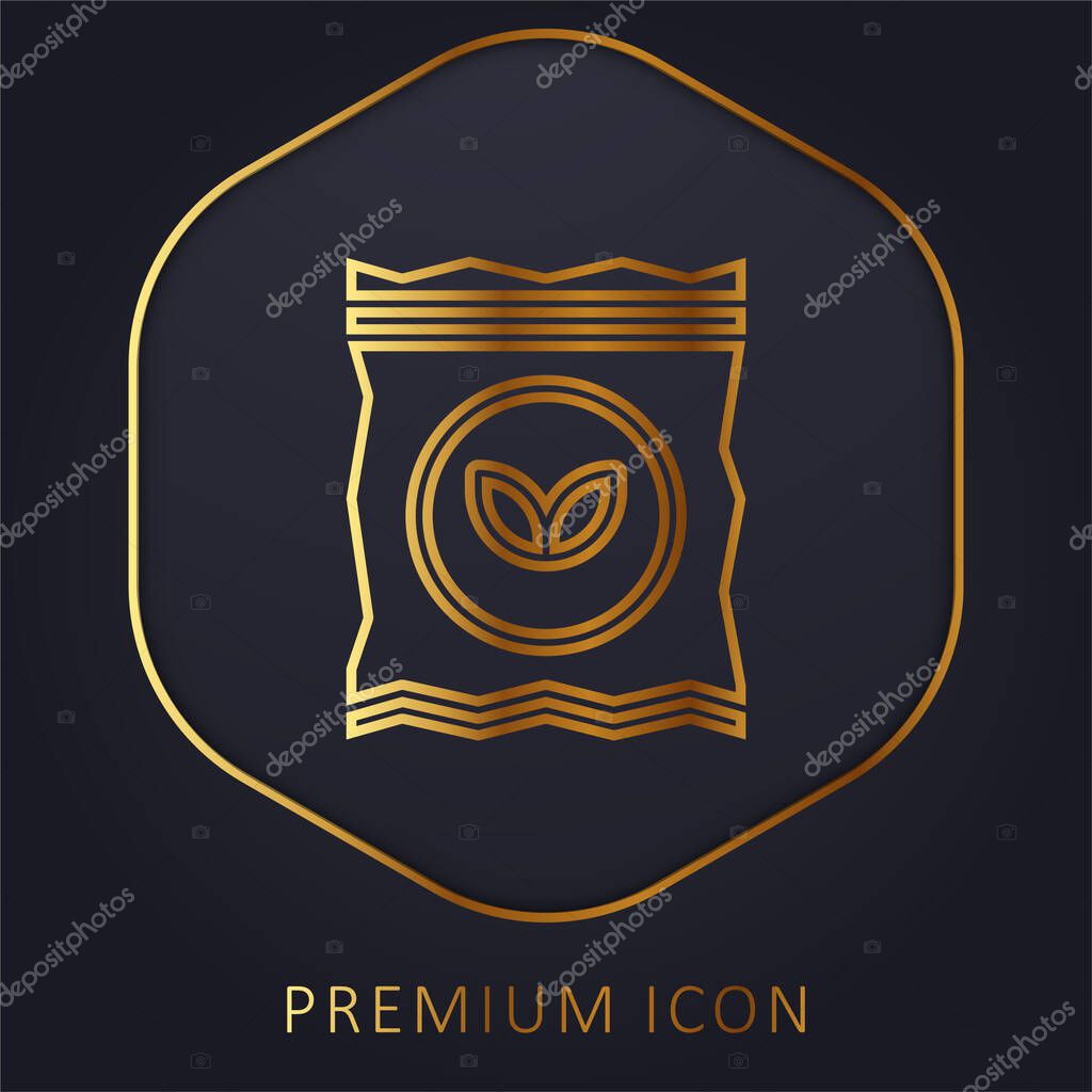 Bag golden line premium logo or icon