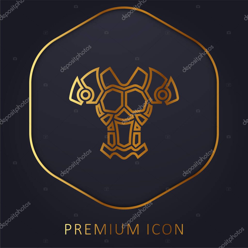 Armor golden line premium logo or icon