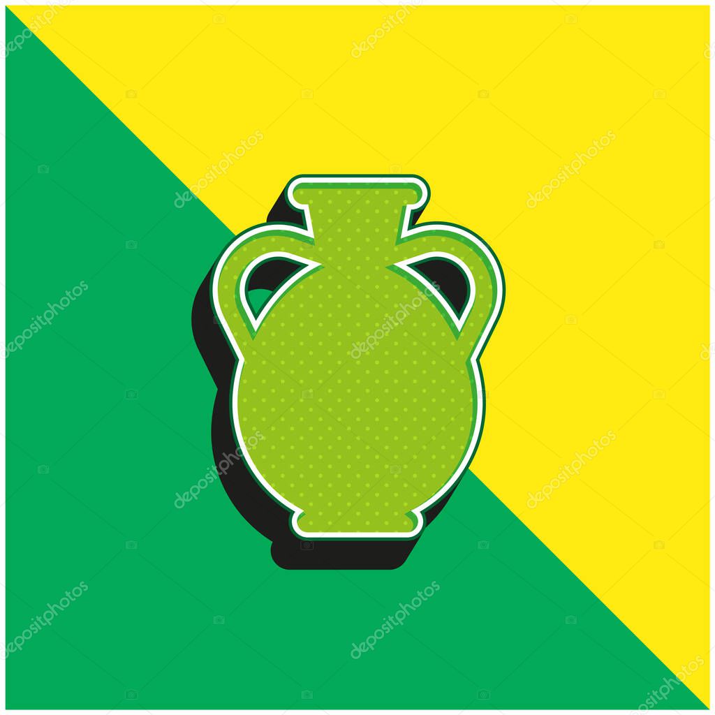 Amphora Green and yellow modern 3d vector icon logo