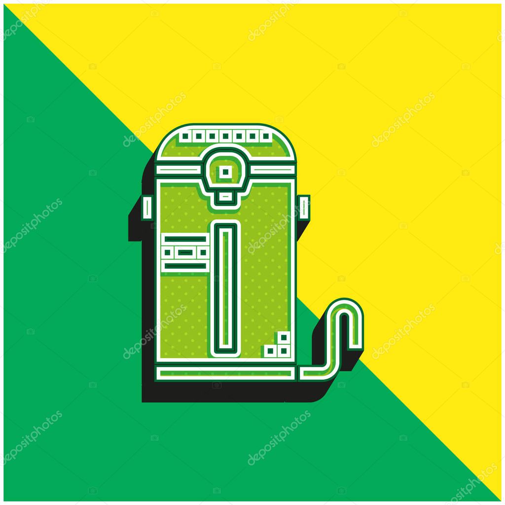 Boiler Green and yellow modern 3d vector icon logo