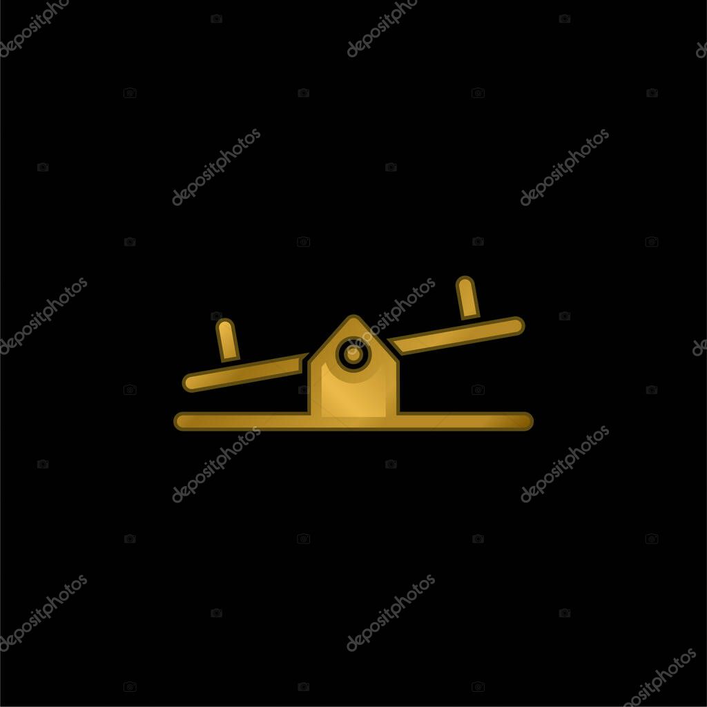 Balancer gold plated metalic icon or logo vector