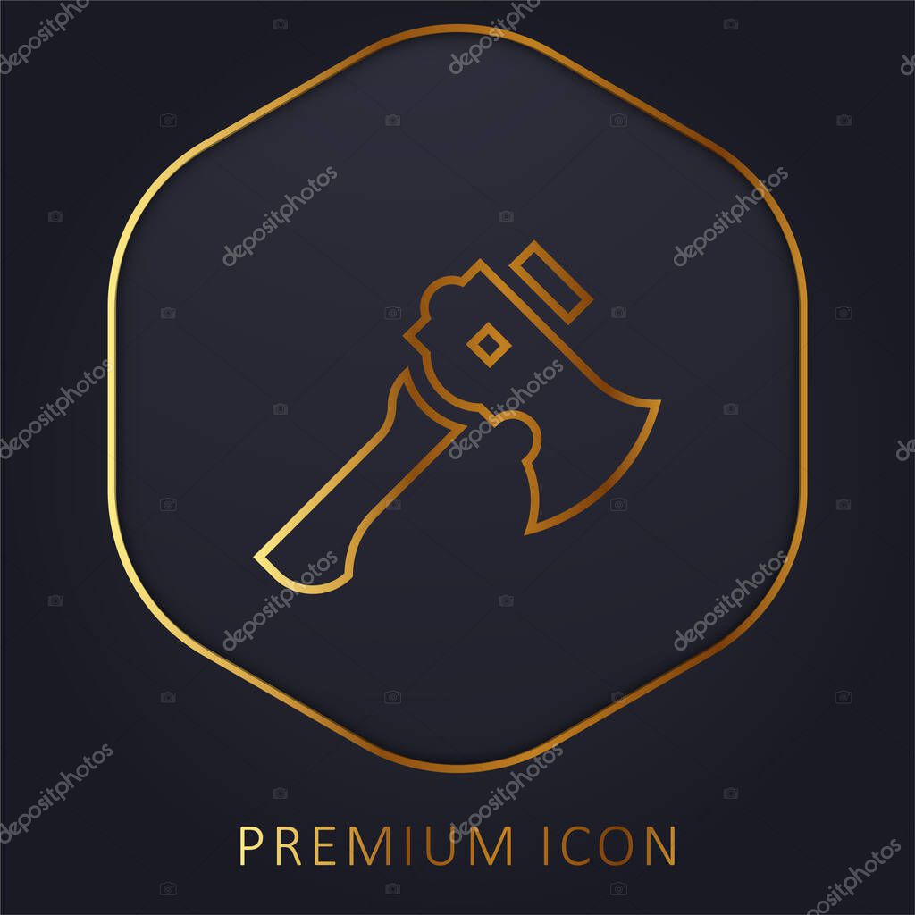 Axe golden line premium logo or icon