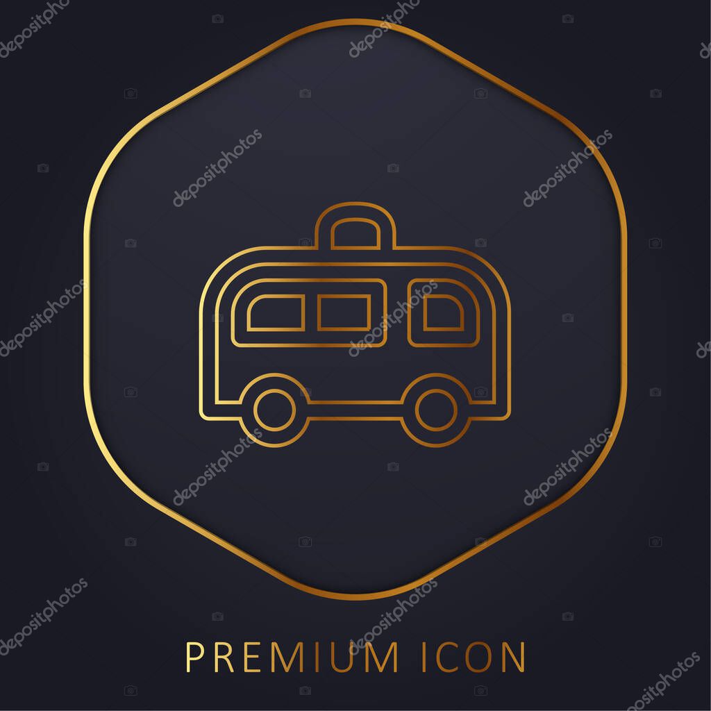 Ambulance golden line premium logo or icon