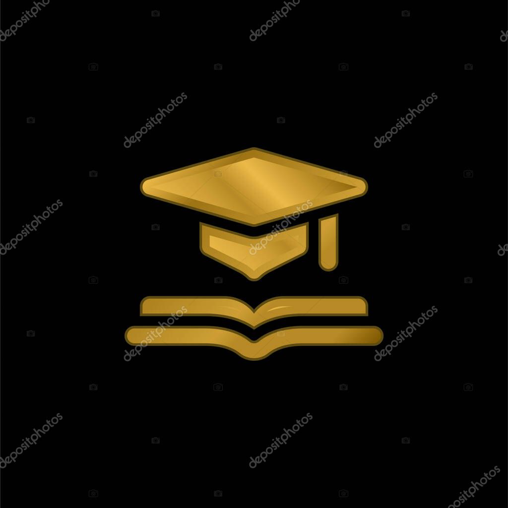Academic gold plated metalic icon or logo vector