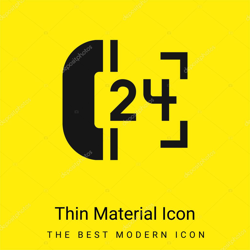 24 Hours Support minimal bright yellow material icon