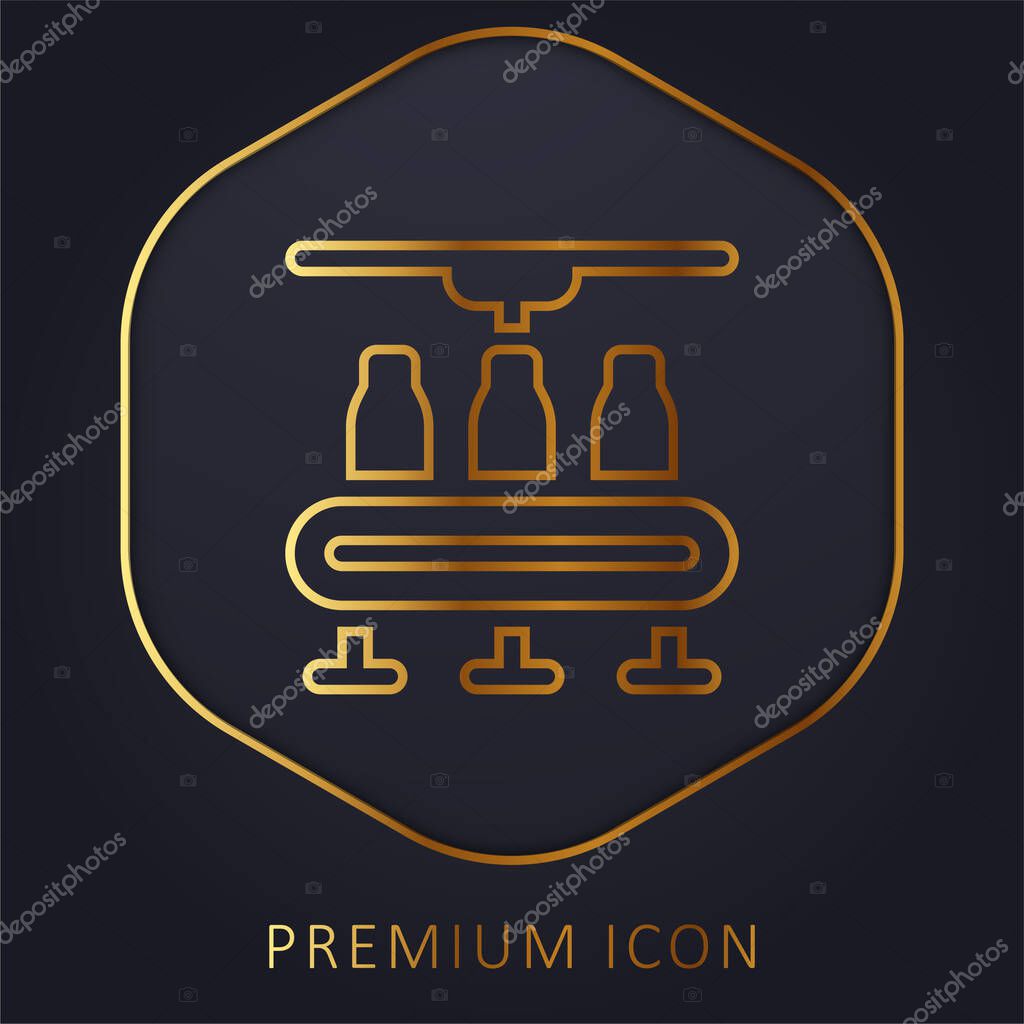 Bottles golden line premium logo or icon