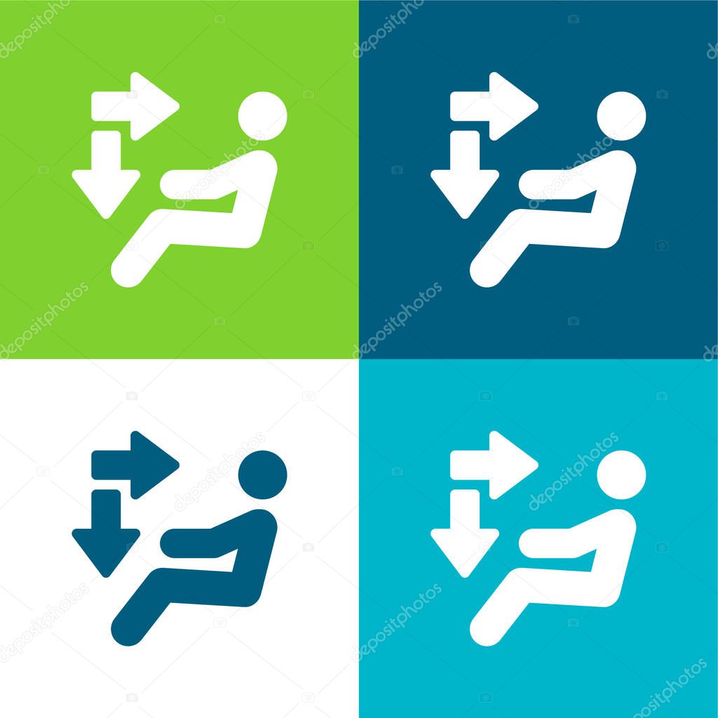 Air Conditioner Flat four color minimal icon set