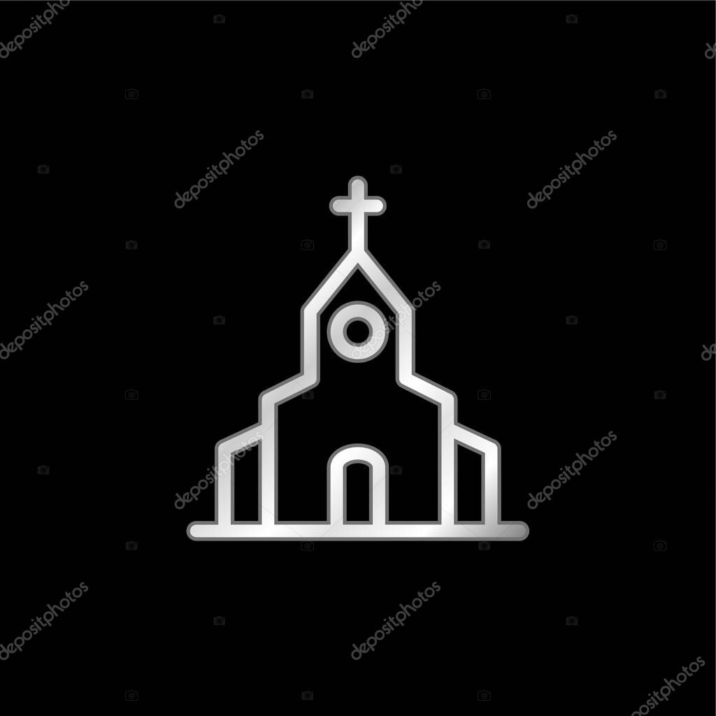 Big Church silver plated metallic icon