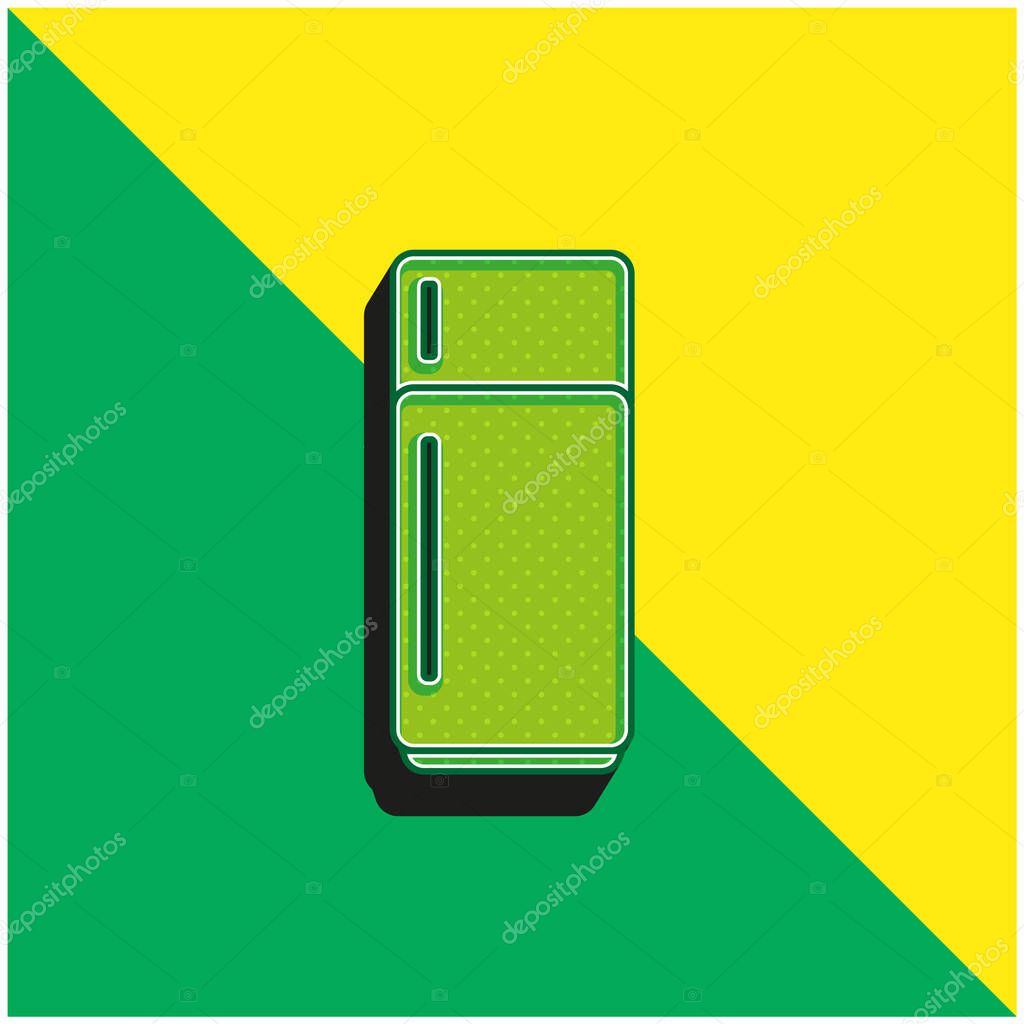 Big Refrigerator Green and yellow modern 3d vector icon logo