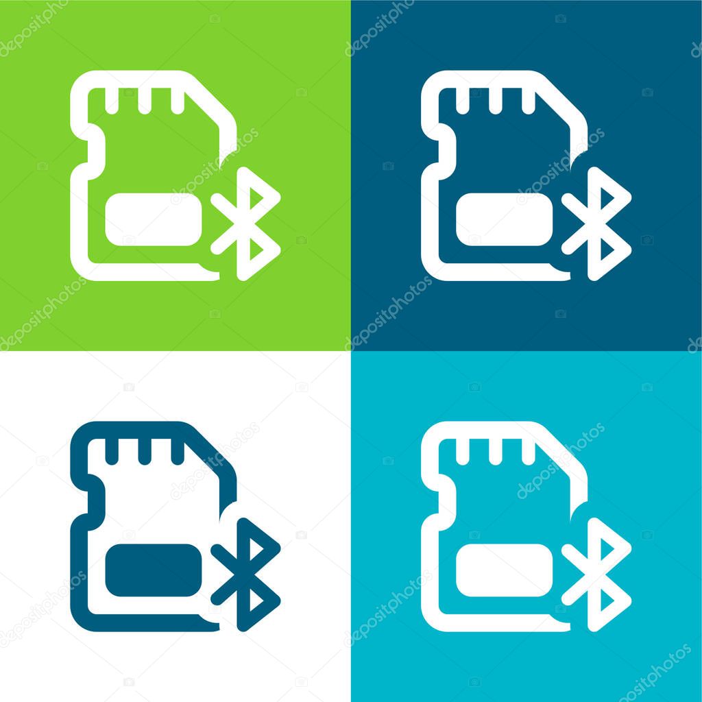 Bluetooth Flat four color minimal icon set