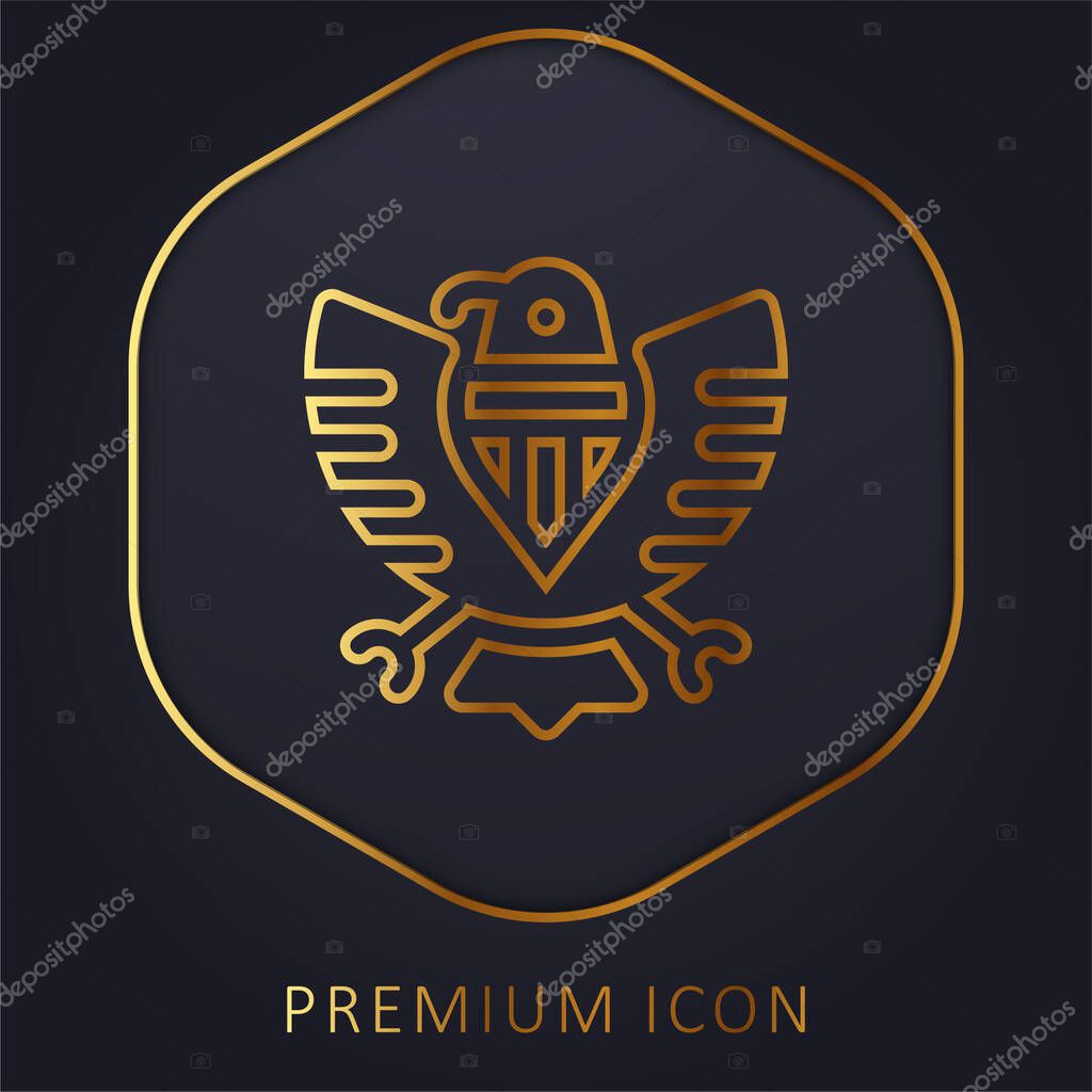 American golden line premium logo or icon