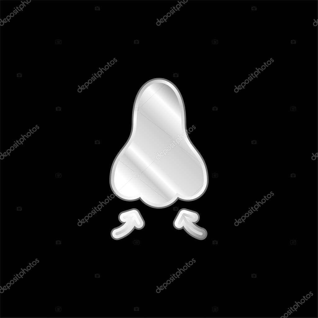 Breathe silver plated metallic icon