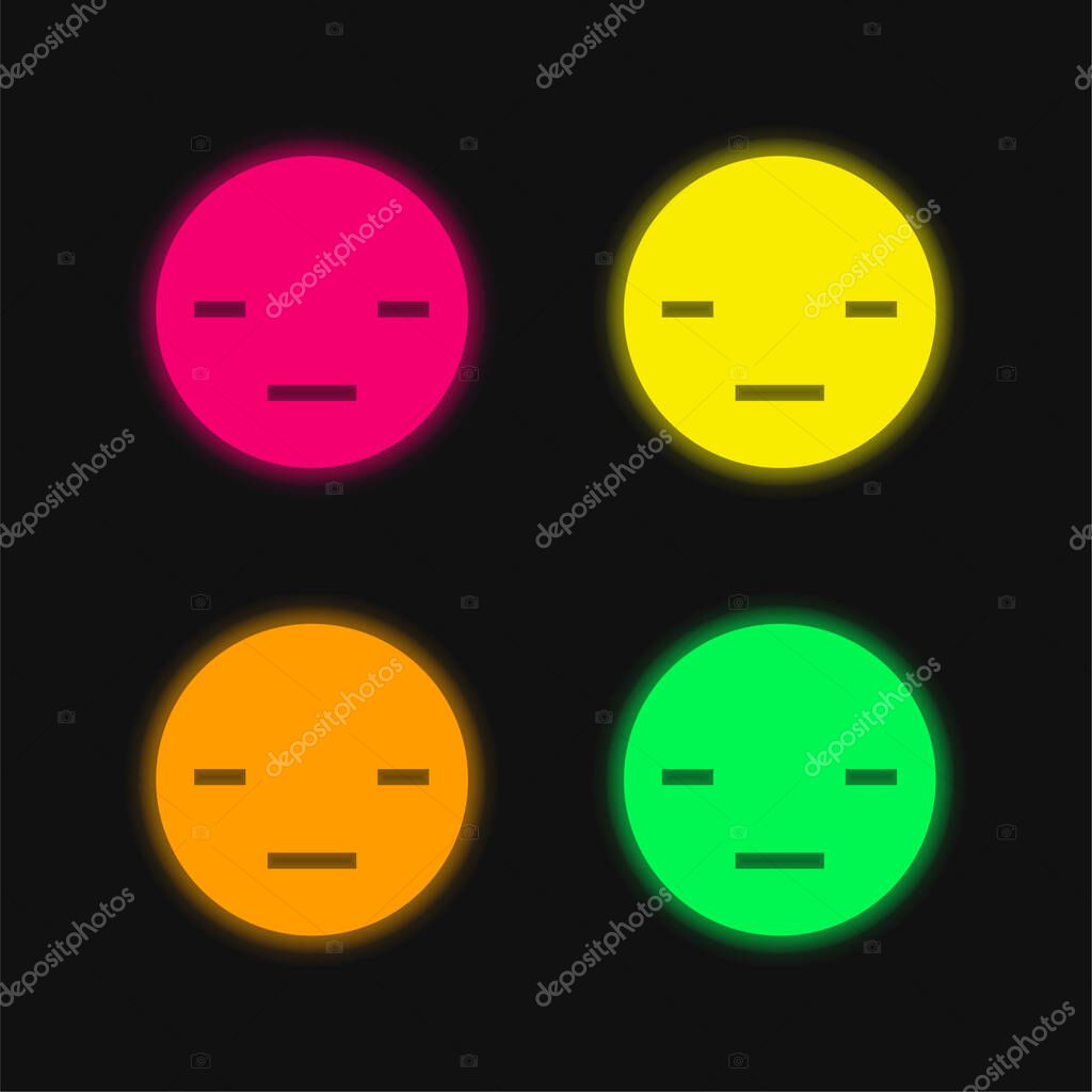 Boring four color glowing neon vector icon