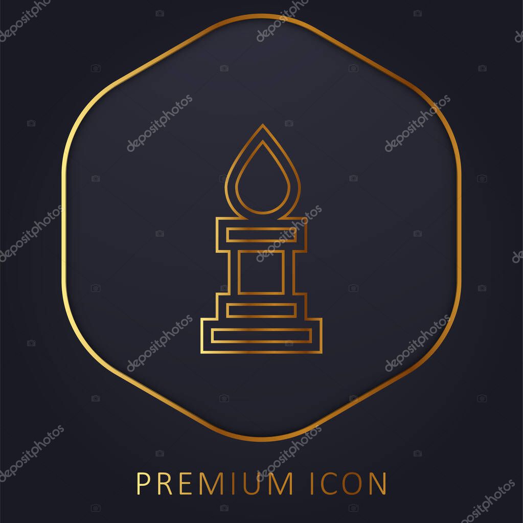 Bishop Chess Piece Outline golden line premium logo or icon