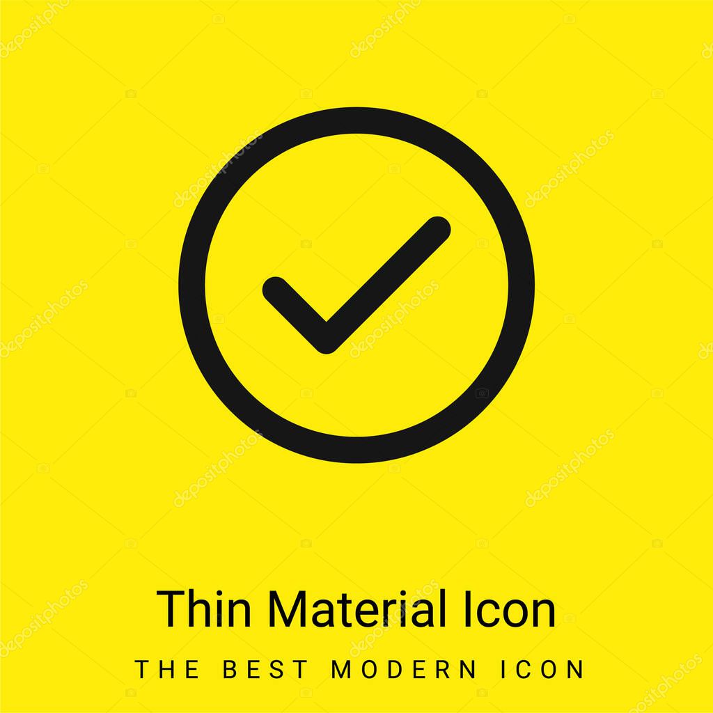 Accept Circular Button Outline minimal bright yellow material icon
